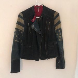 Free People American flag denim jacket